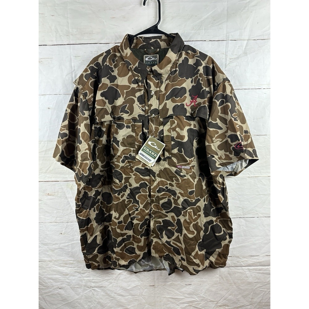 Drake Waterfowl Systems Men's XL Wingshooter's Old School Camo Shirt Alabama